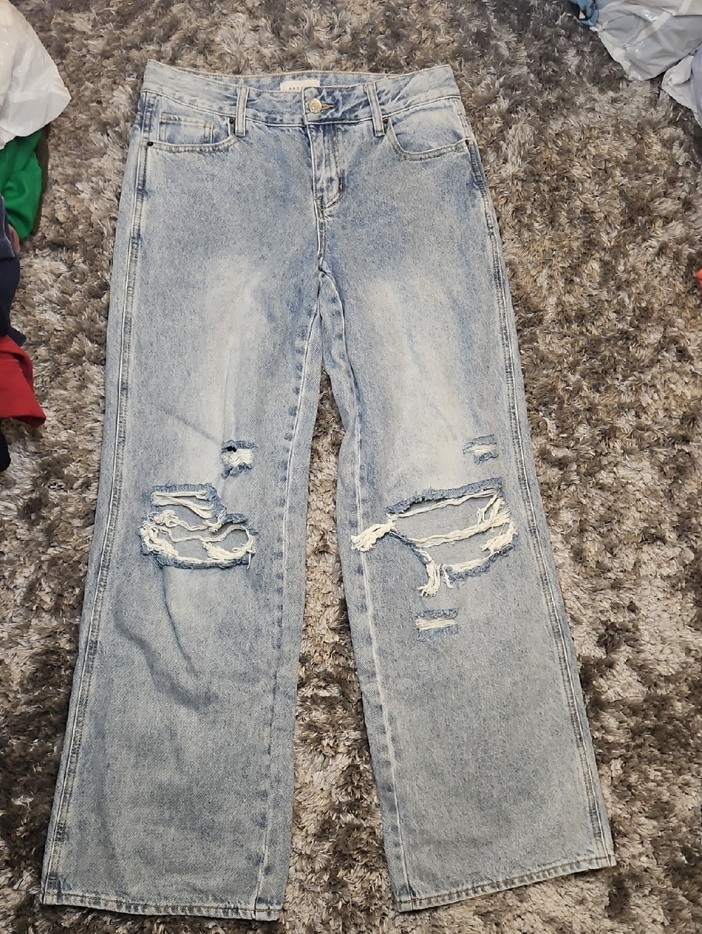 PacSun Light Blue Distressed Wide-Leg Jeans
